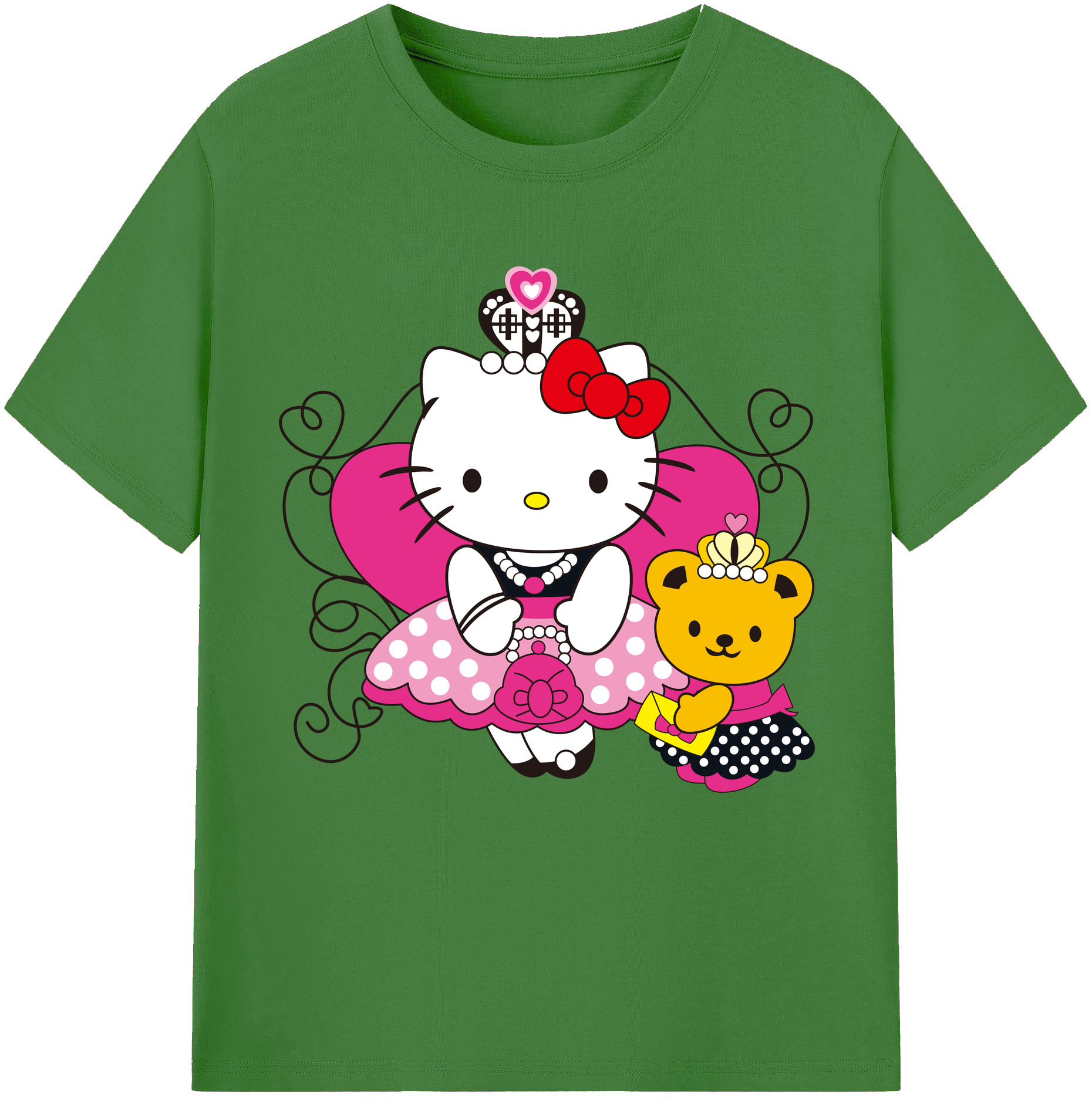 （画像用） Hello Kitty ハローキティ レディースカジュアルプリントTシャツ（綿100％）